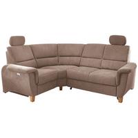 Wohnlandschaft Parole Hellbraun Struktur - Hellbraun/Wildeiche, KONVENTIONELL, Holz/Textil (186/237cm) - Livetastic