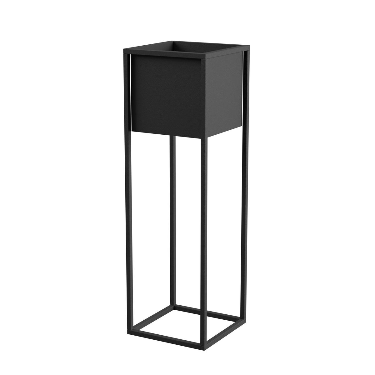 Blumenständer Schwarz - Schwarz, Basics, Metall (28/90/28cm)