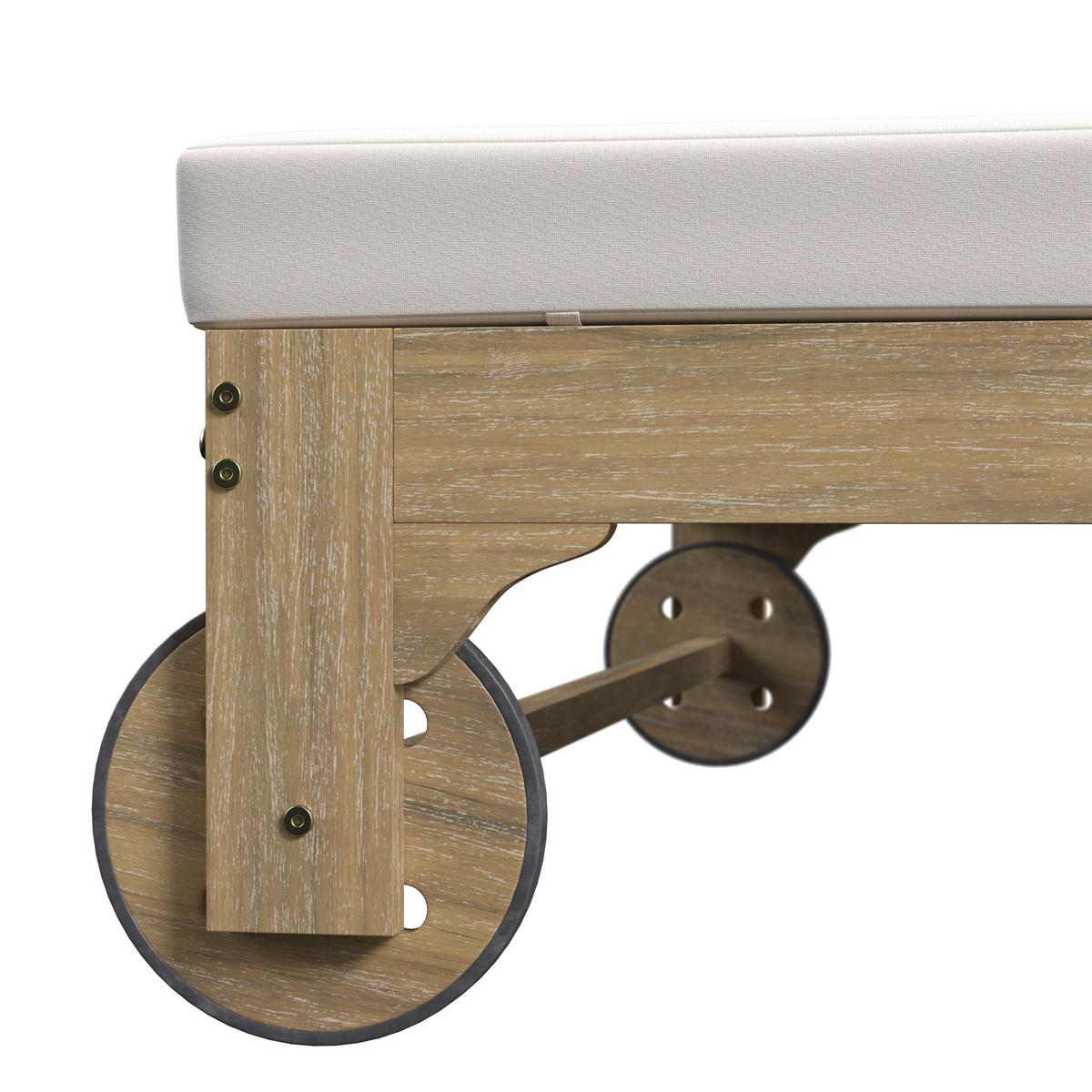 Șezlong Elja - gri/culoare lemn acacia, Modern, lemn/textil (195/50/150cm) - Bessagi Garden