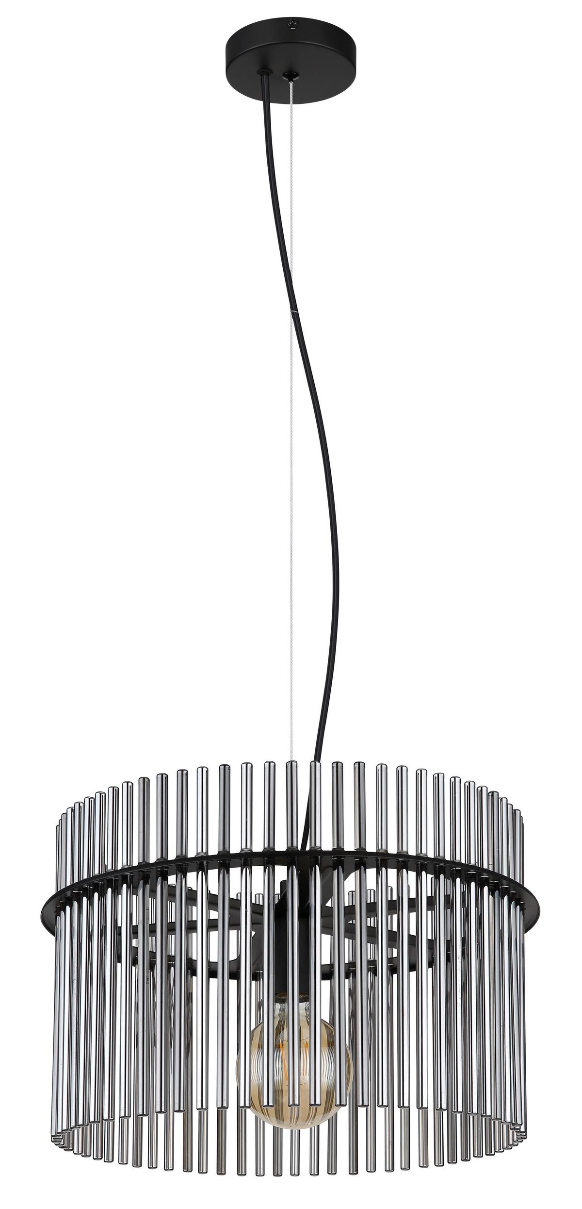 LAMPA WISZĄCA 15698H - czarny/szary, Trend, tworzywo sztuczne/metal (40/150cm)