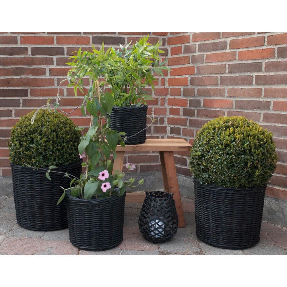 Korbset Bogor Baskets Schwarz, 4er Set - Schwarz, Basics, Holz (40/35/40cm)