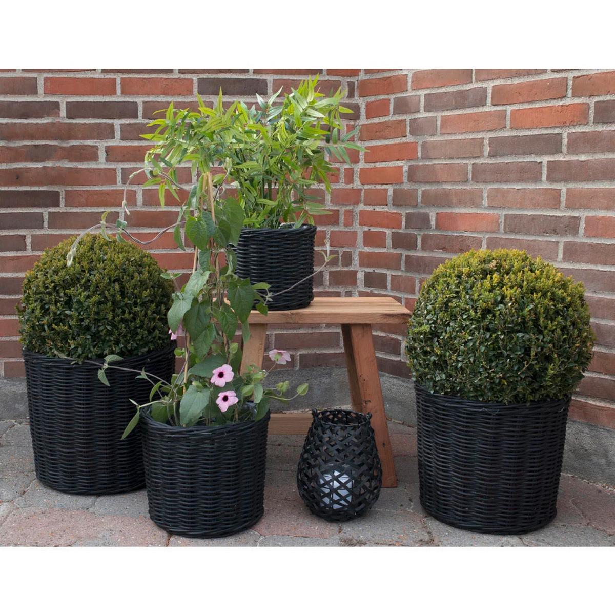 Korbset Bogor Baskets Schwarz, 4er Set - Schwarz, Basics, Holz (40/35/40cm)