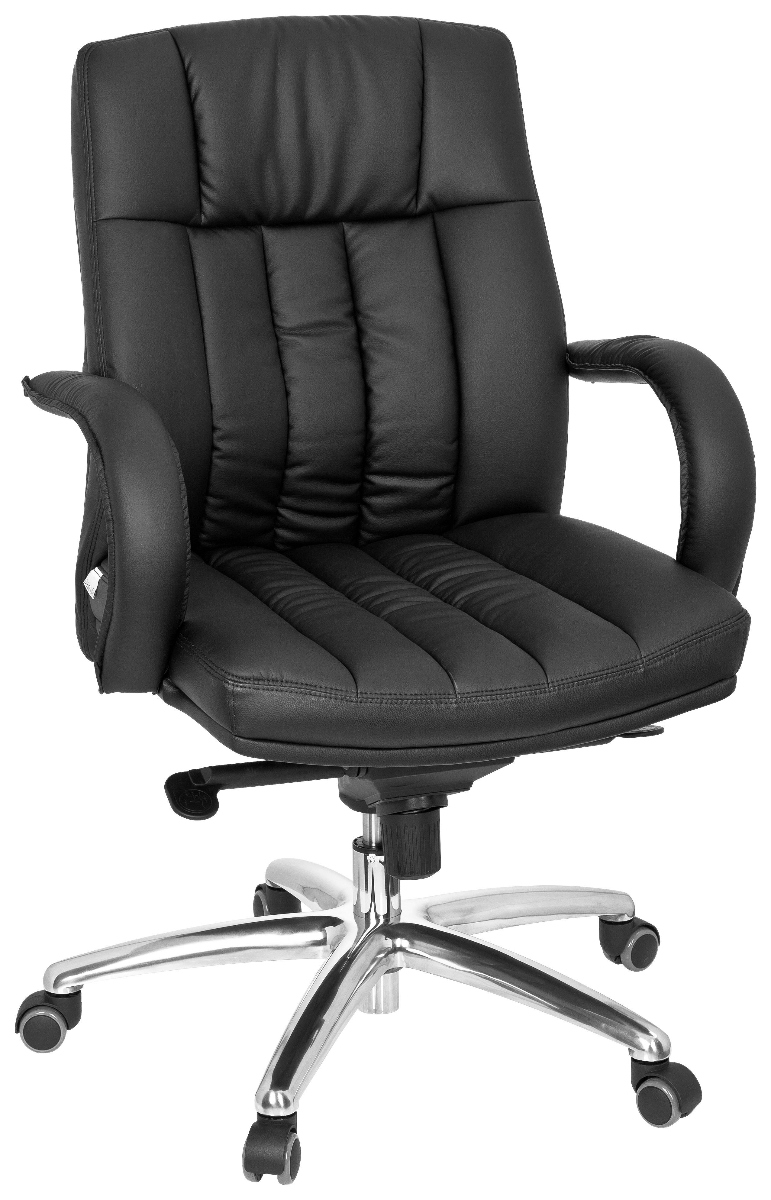 Pisarniški Stol Xxl G 100, Črna - srebrne barve/črna, Basics, kovina/umetna masa (62/113/59cm) - MID.YOU