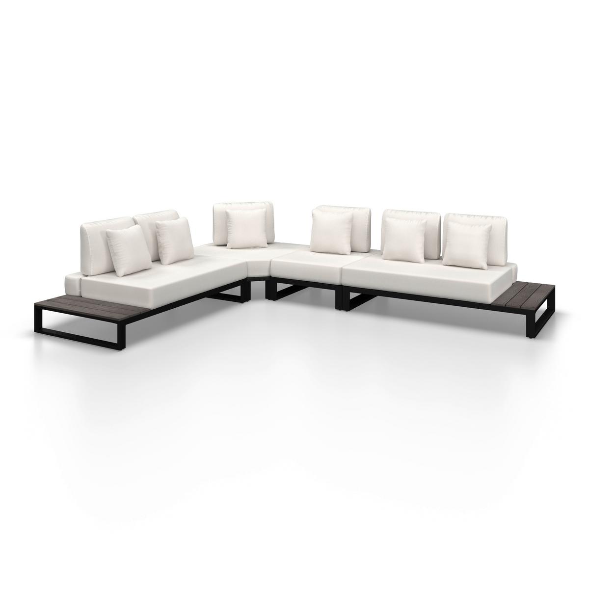 Garnitură grădină Silvano - alb/negru, Modern, plastic/metal (323/79cm) - Bessagi Garden