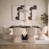 ARMLEHNSTUHL MAYLEA - Creme, MODERN, Holz/Textil (61/60,5/81cm) - Bessagi Home