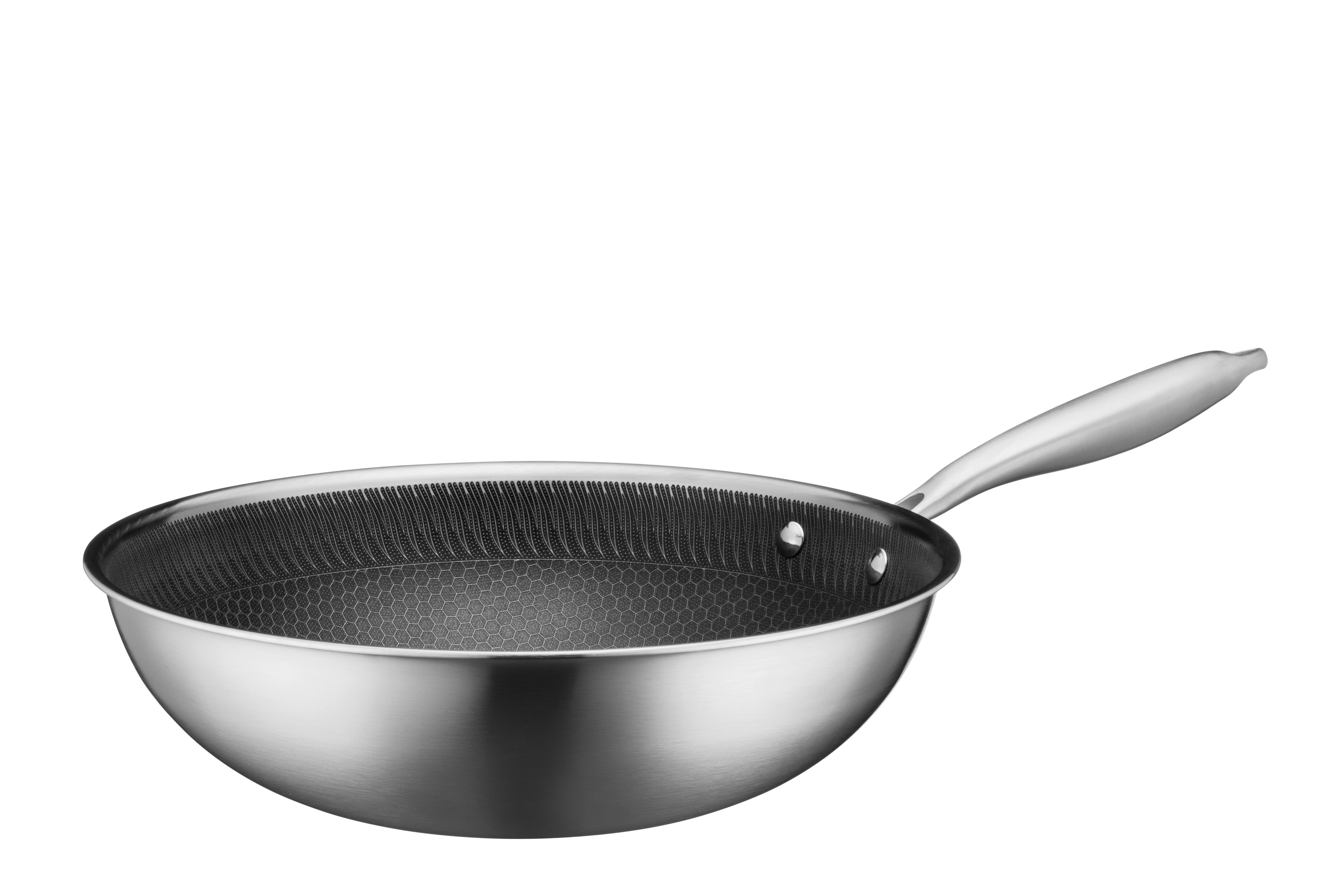 Wok 935598 Wok - Silberfarben/Schwarz, Basics, Metall (30/9cm) - Mäser