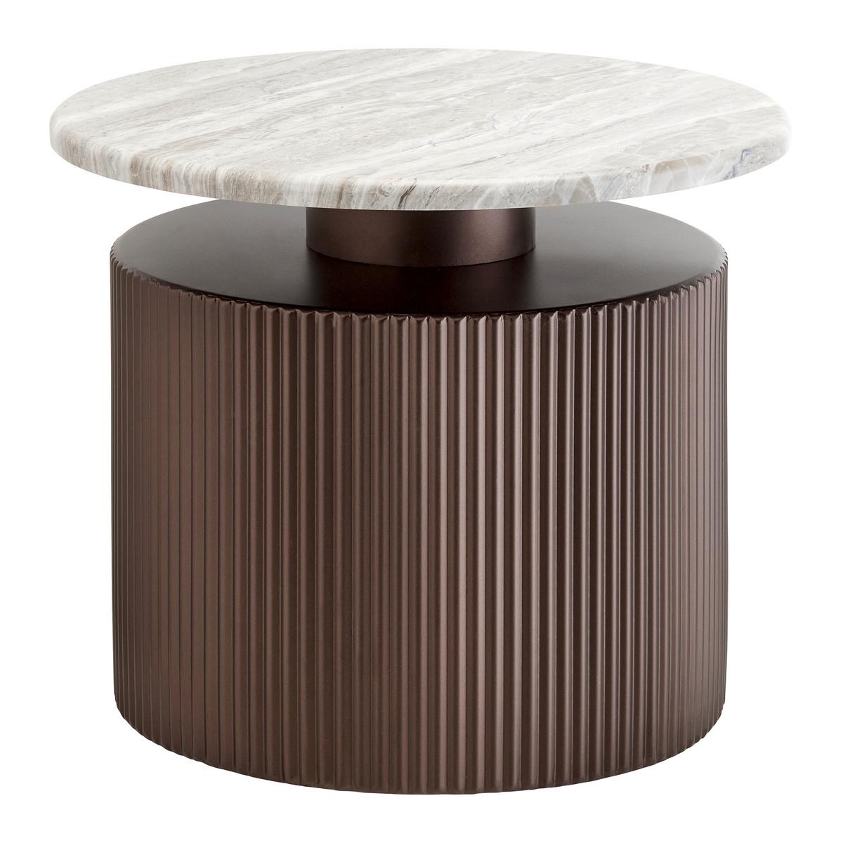 Couchtisch Solco Naturfarben/Bronzefarben - Naturfarben/Bronzefarben, LIFESTYLE, Holzwerkstoff/Metall (46/41cm) - Premium Living