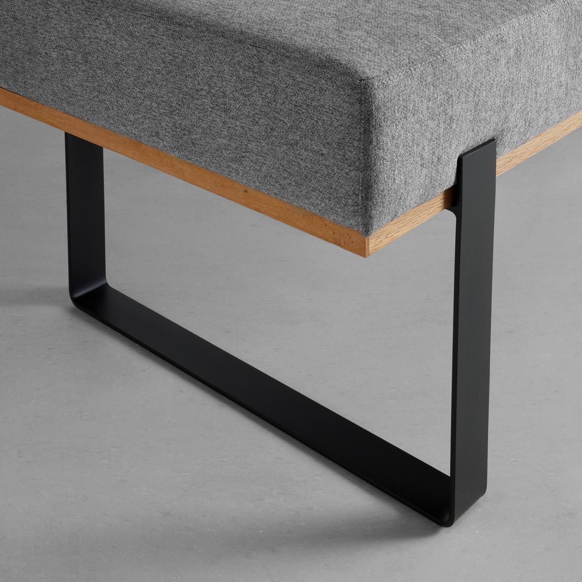 Eckbank in Grau - Schwarz/Grau, KONVENTIONELL, Holz/Textil (160/85/220cm) - Based