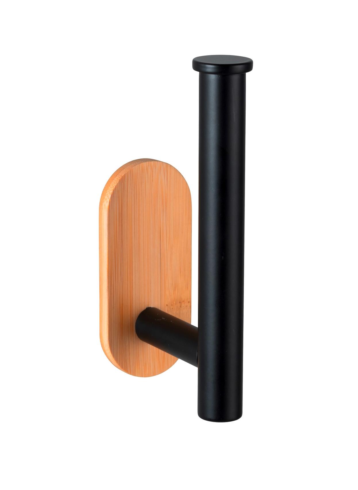 Toilettenpapierhalter in Schwarz - Schwarz/Naturfarben, MODERN, Holz/Metall (16/4,5/8cm) - Mömax
