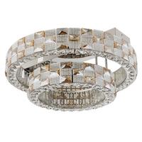 Led Stropna Svjetiljka Lidia - prozirno/boje kroma, Design, staklo/metal (61/24,5cm) - Globo
