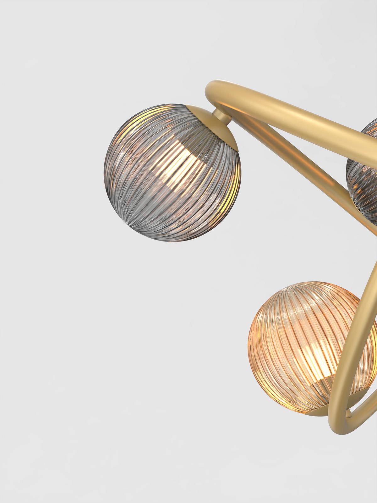 LAMPA WISZĄCA LED 7015-1404 METZ - złoty, Design, metal/szkło (60/150cm) - Wofi