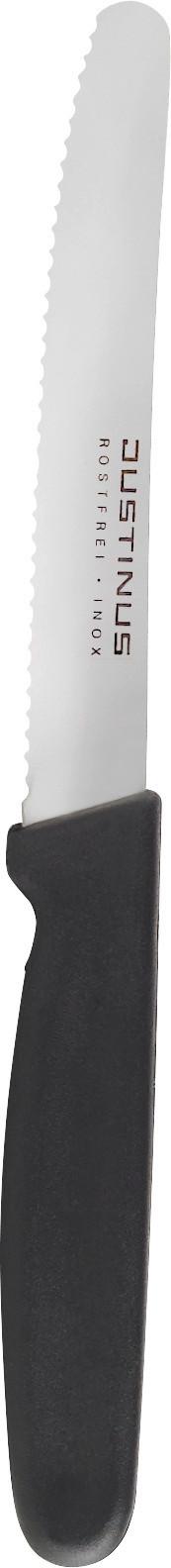 NÓŻ DO BUŁEK 222-820 - kolor srebrny/czarny, Basics, tworzywo sztuczne/metal (22cm) - Justinus