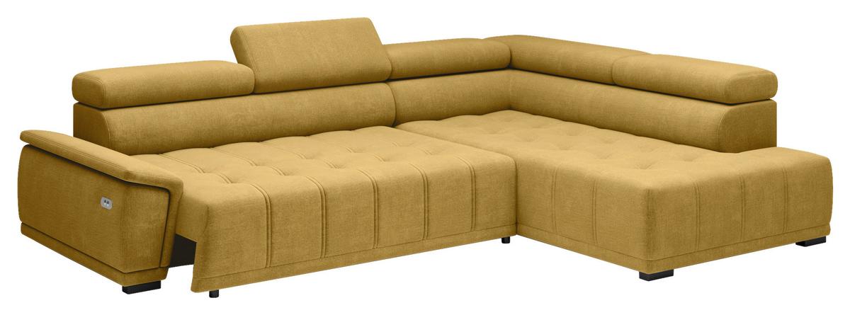 Kutna Garnitura Gremio - boje senfa/crna, Moderno, tekstil/plastika (283/106cm) - Modern Living