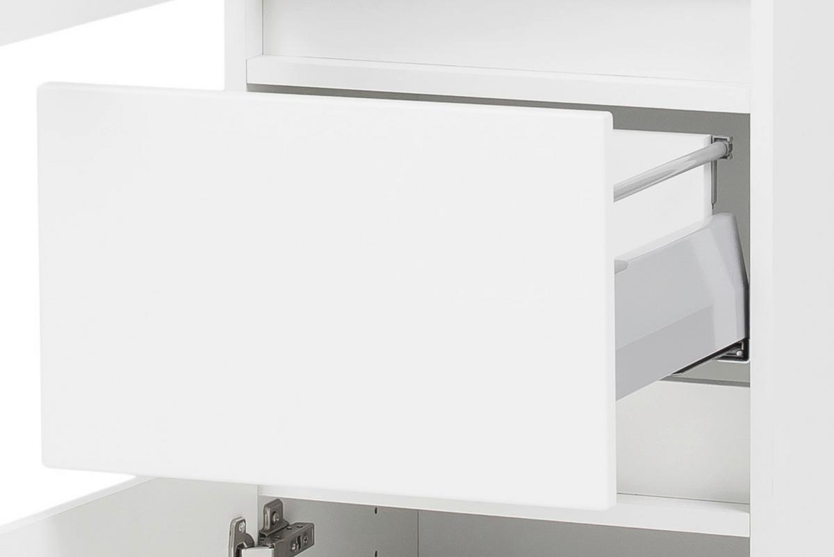 Hochschrank Kopenhagen B: 40 cm Weiß - Silberfarben/Weiß, KONVENTIONELL, Holzwerkstoff/Kunststoff (40/180/35cm) - Held