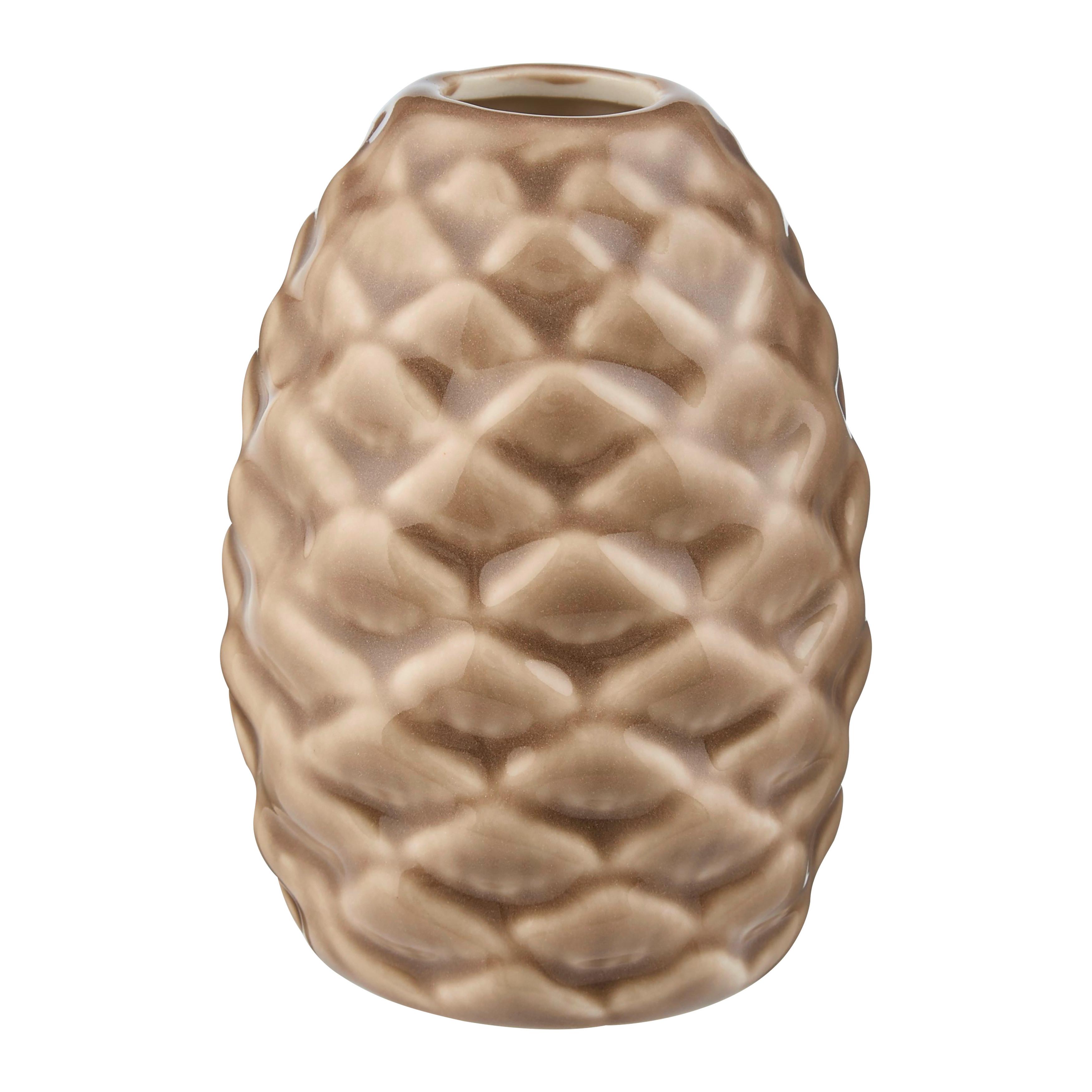Kerzenhalter Pinecone Braun Ø ca. 7 cm - Braun, KONVENTIONELL, Keramik (7/10cm) - Mömax