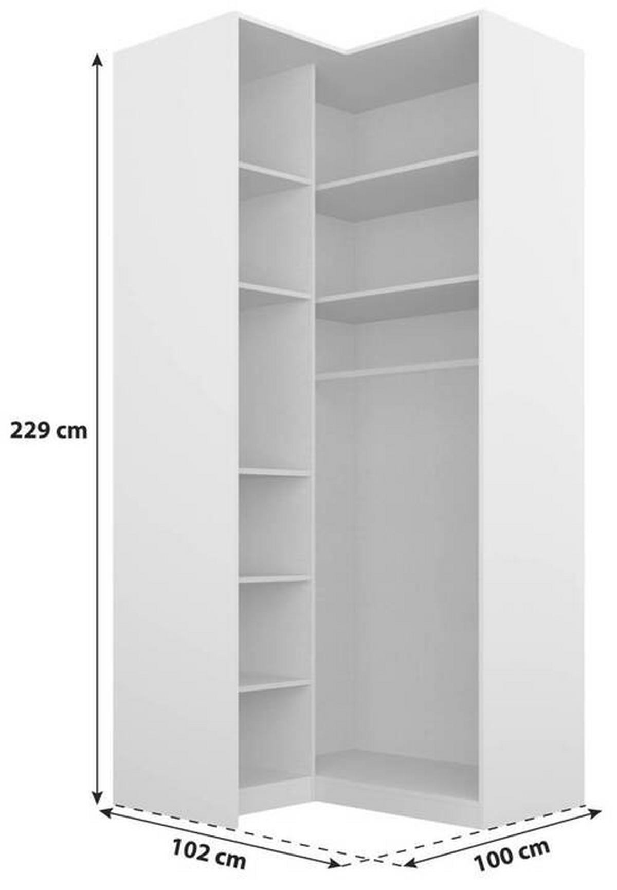 DULAP PE COLT ALABAMA - argintiu/gri, Modern, material pe bază de lemn (100/229/102cm) - Modern Living