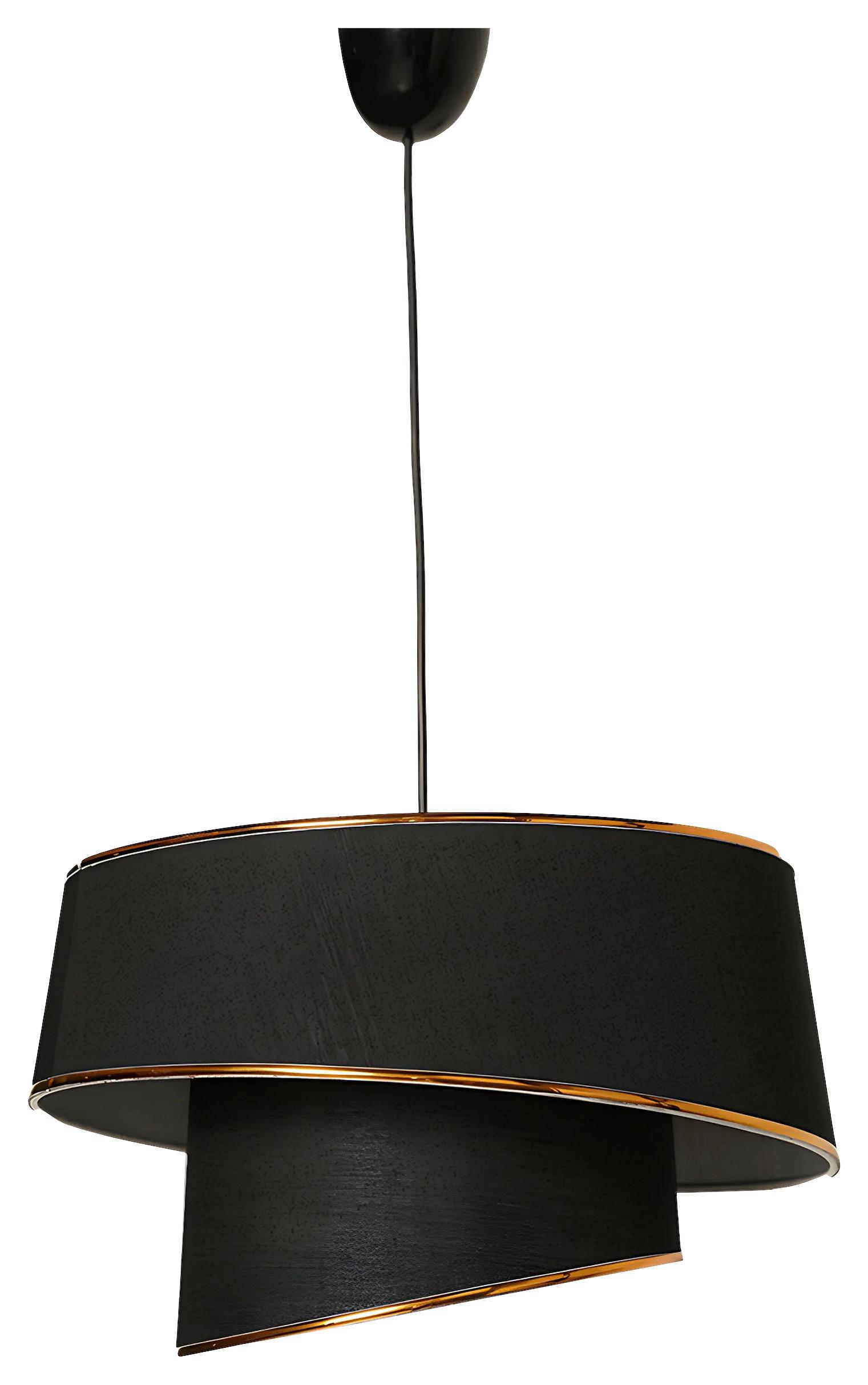 LAMPA WISZĄCA BARETTE - GOLD, BLACK - czarny/kolor złoty, Design, tworzywo sztuczne/metal (32/70cm) - P & B