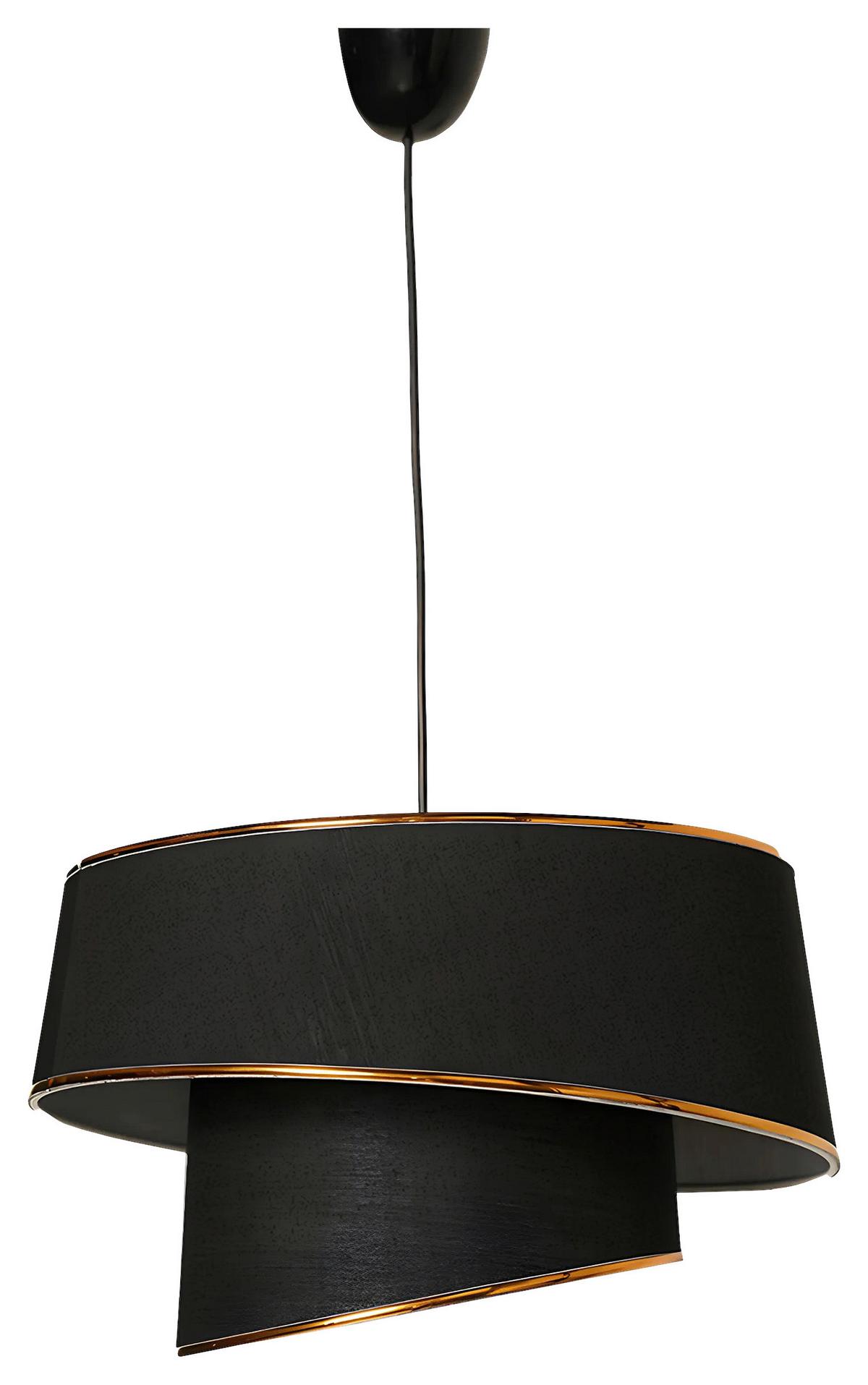 LAMPA WISZĄCA BARETTE - GOLD, BLACK - czarny/kolor złoty, Design, tworzywo sztuczne/metal (32/70cm) - P & B