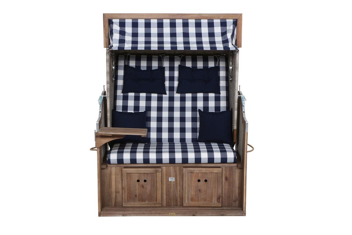 Siena Garden Strandkorb ca.130x80x165cm Blau,Weiß - Blau/Weiß, KONVENTIONELL, Holz/Kunststoff (130/80/165cm) - Siena Garden