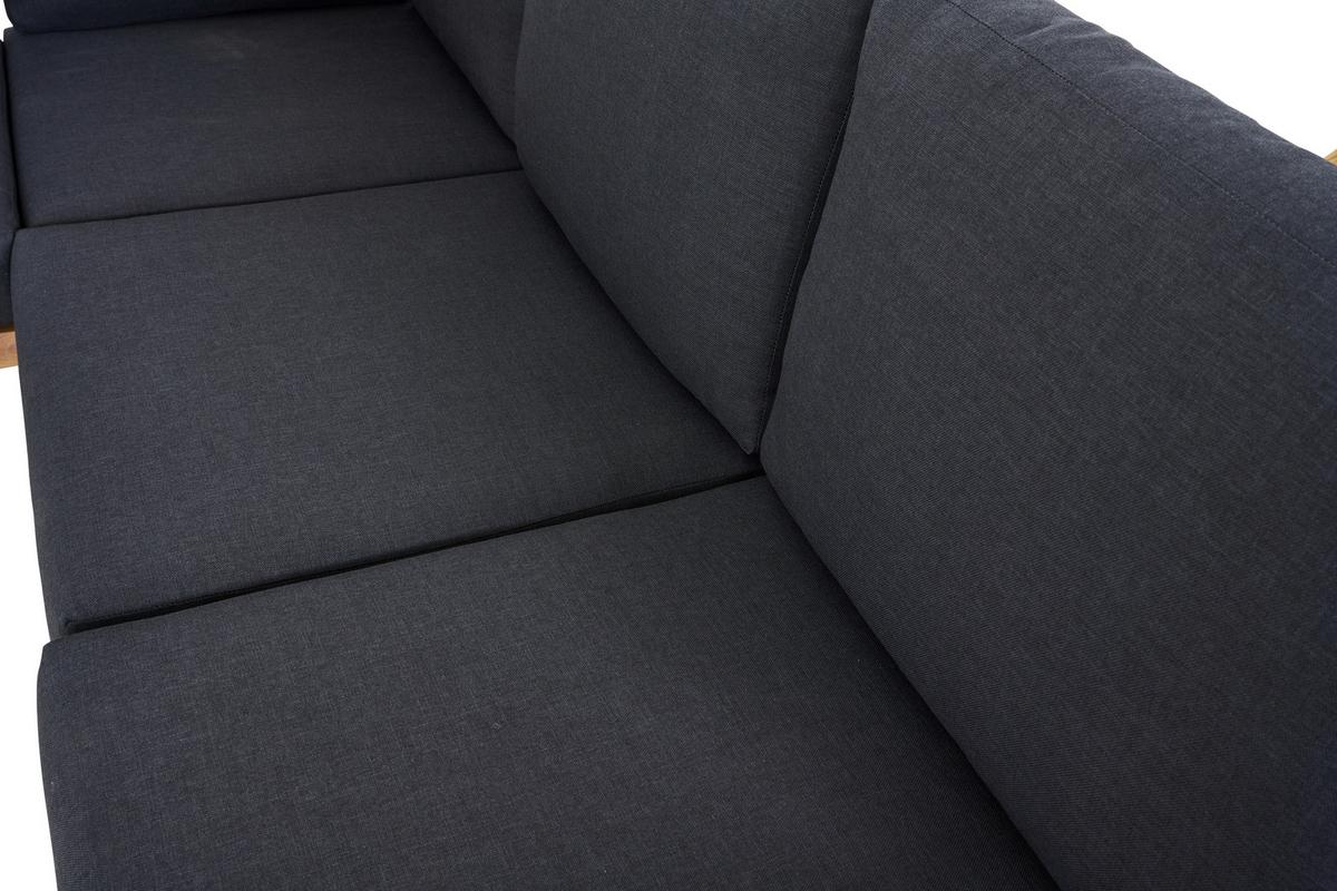 Loungegarnitur Bari Anthrazit/Teakfarben - Anthrazit/Teakfarben, Basics, Textil/Metall (73,5/78,5/155cm) - Siena Garden