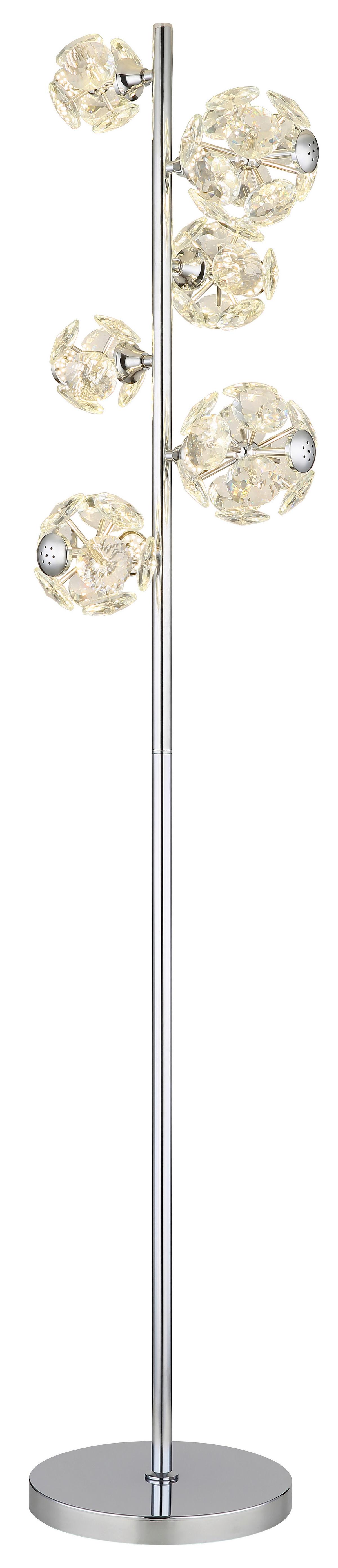 LED-STEHLEUCHTE 16047SC VIRINA - Klar/Chromfarben, Konventionell, Glas/Kunststoff (38/28/155cm) - Globo