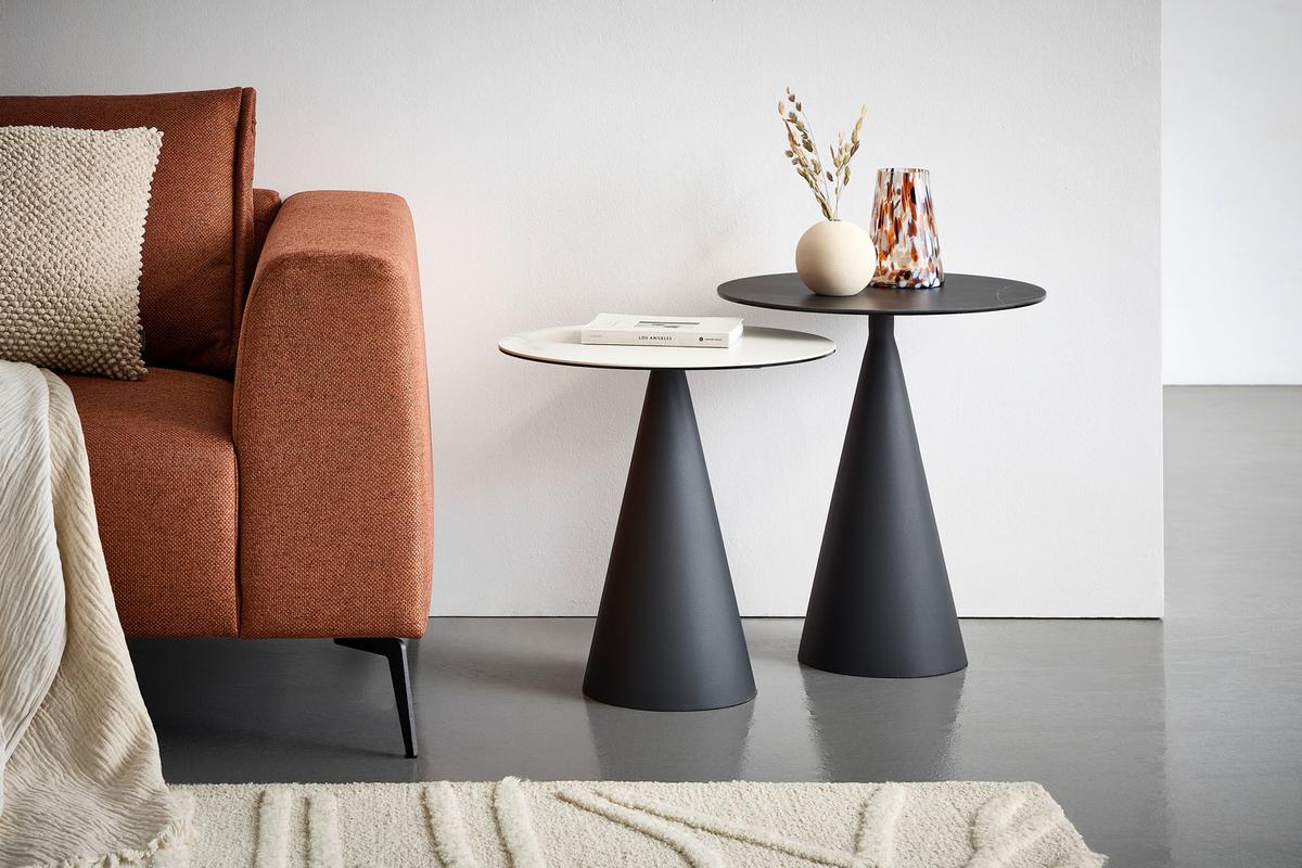 STOLIK BOCZNY TIVOLI 2 -EXKLUSIV- - antracytowy/czarny, Design, metal/szkło (48,5/48,5/55cm) - Dieter Knoll
