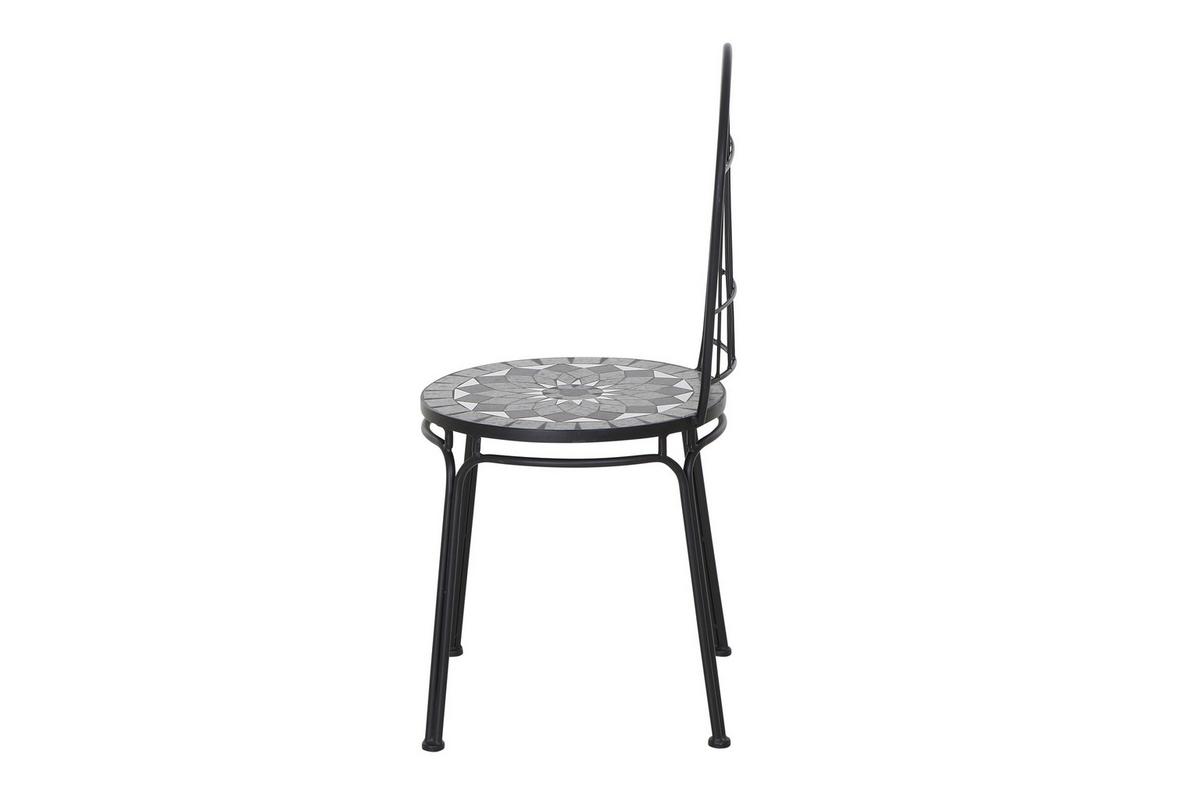 Stapelstuhl Mosaik ca. 43x93,5x49 cm - Schwarz, KONVENTIONELL, Keramik/Metall (43/93,5/49cm) - Siena Garden
