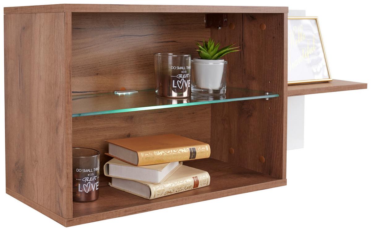 Viseča Omarica Avensis New - barve hrasta/bela, Konvencionalno, steklo/leseni material (112/43/25cm) - Mömax