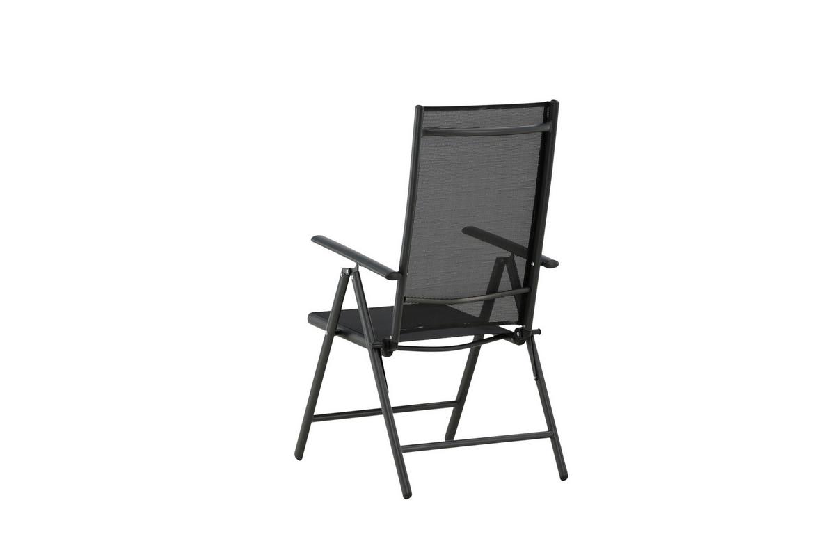 Gartenstuhl 2er-Set Break ca. 55x108 cm Schwarz - Schwarz, KONVENTIONELL, Kunststoff/Textil (55/108/62cm) - Gardenson