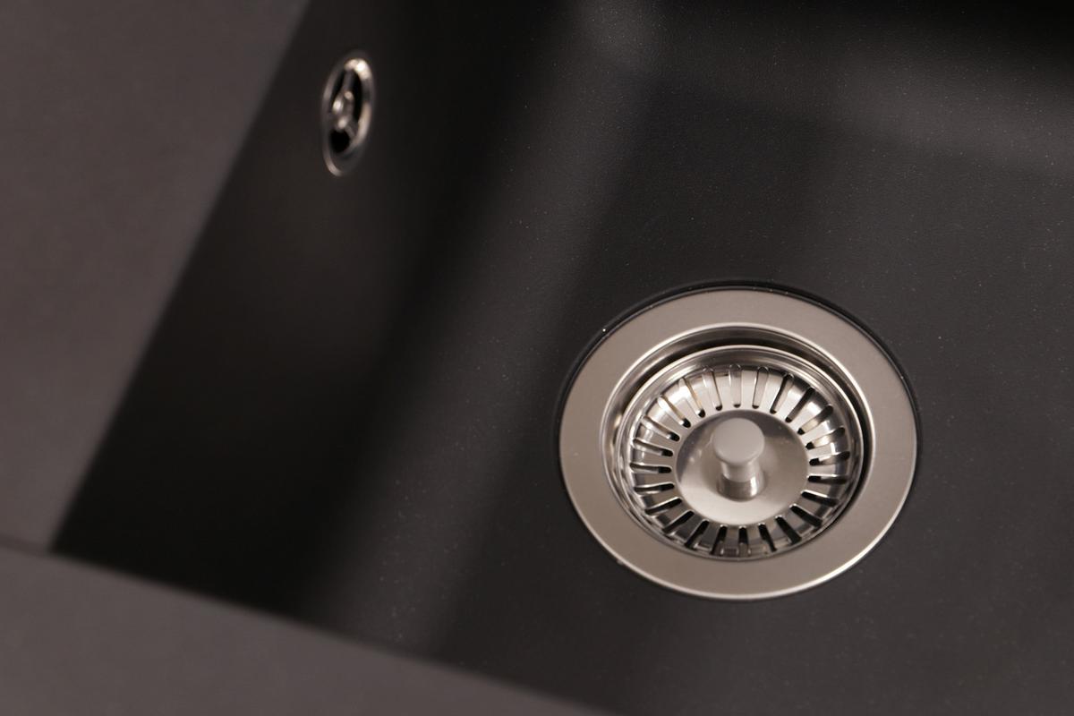 Spüle Respekta Denver 100X501BS Schwarz - Schwarz, Trend, Glas/Kunststoff (100/19,8/50cm) - Respekta