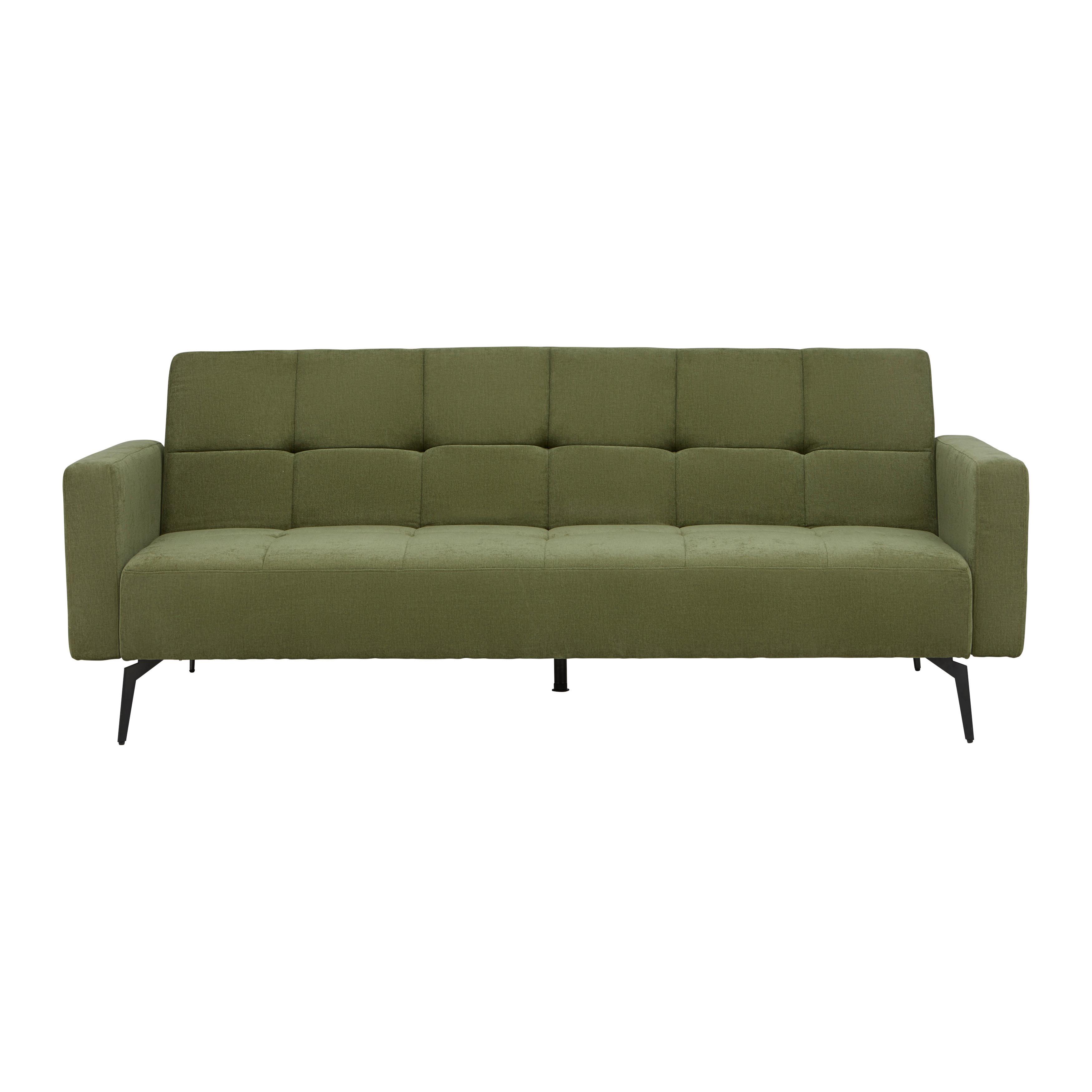 Bettsofa Grün - Schwarz/Grün, Modern, Holz/Kunststoff (224/87/100cm) - Mömax