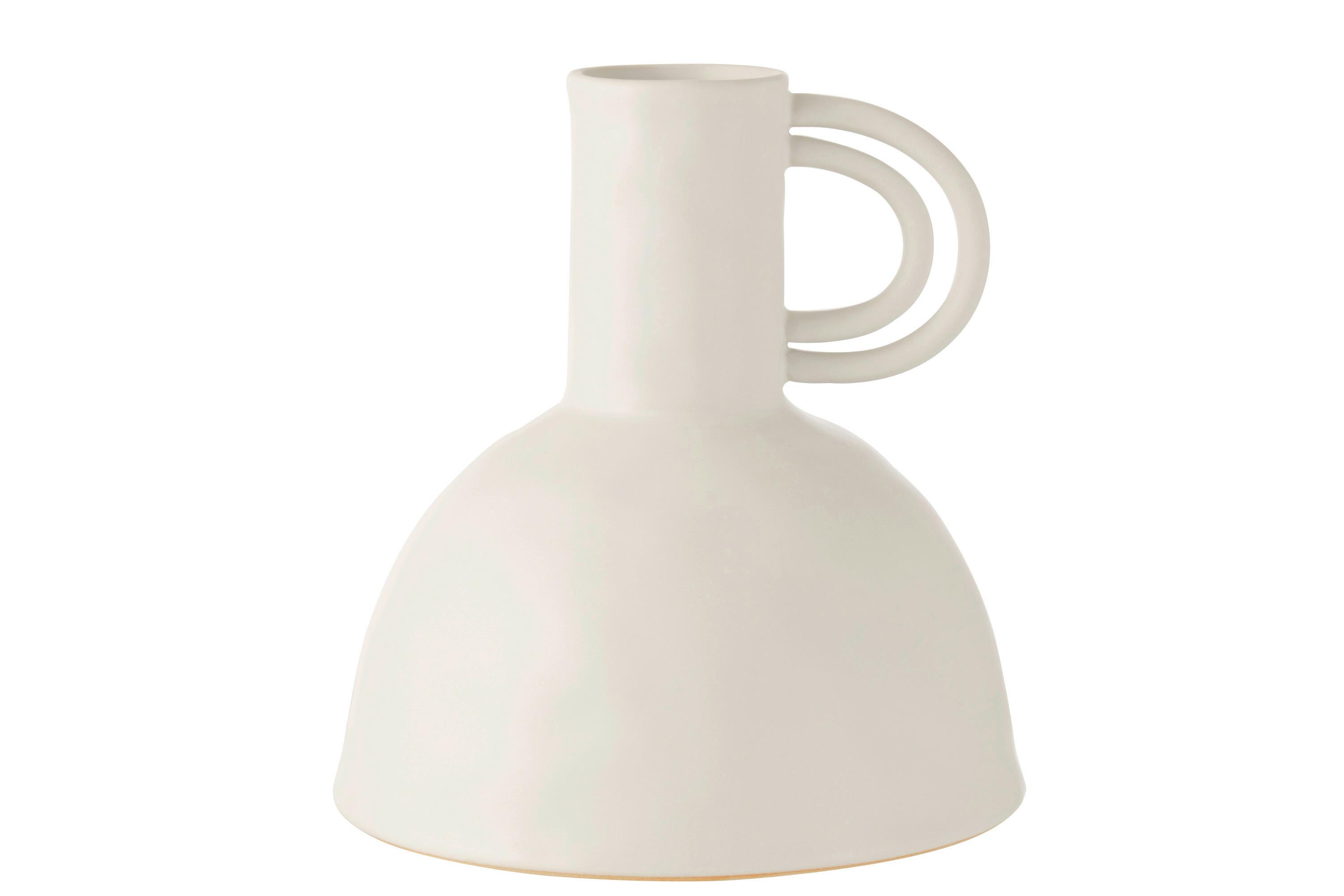 DZBAN DEKORACYJNY 22968 - biały, Trend, ceramika (24/25/24cm)