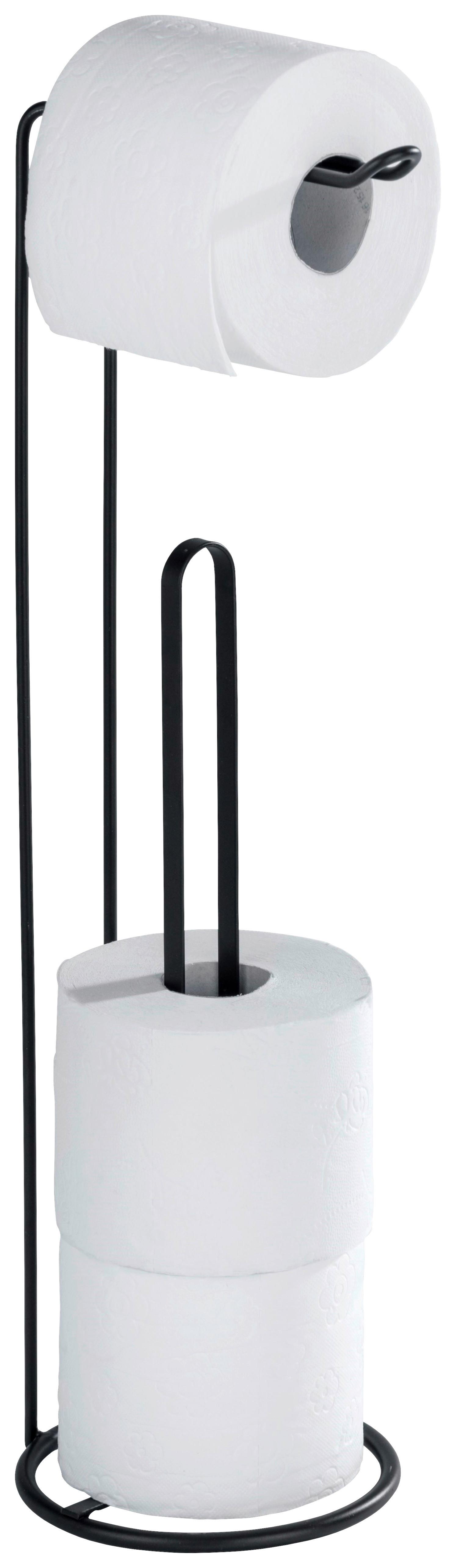 Suport hârtie igienică Lugano - negru, Konventionell, metal (15,5cm) - Wenko