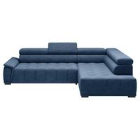 Ecksofa Dunkelblau - Schwarz/Dunkelblau, Modern, Kunststoff/Textil (283/206cm) - Premium Living