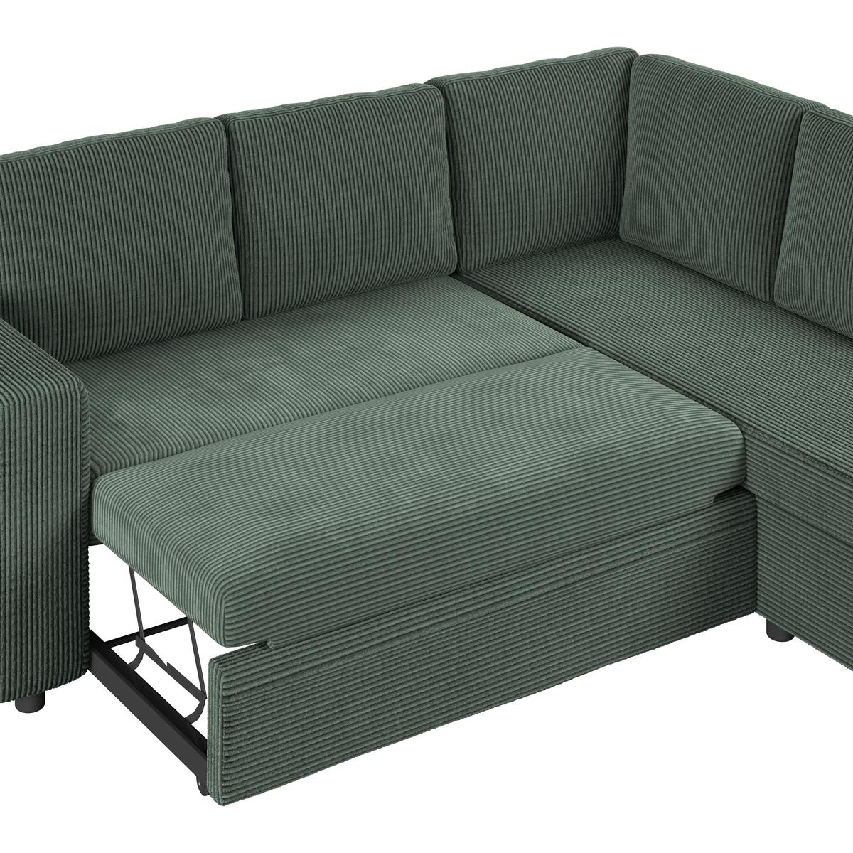 Kutna Garnitura Toulouse - zelena/crna, Trend, drvni materijal/drvo (224/206cm)