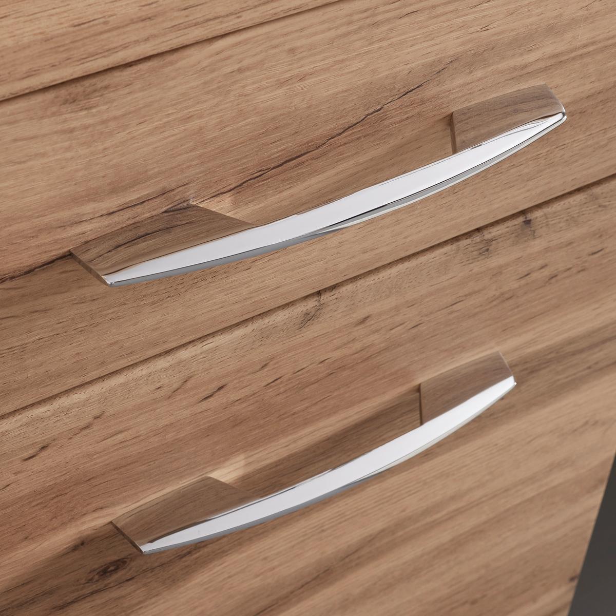 Spodnja Omarica Florida, Barva Hrasta - barve kroma/barve hrasta, Moderno, kovina/leseni material (40/79/35cm) - Premium Living