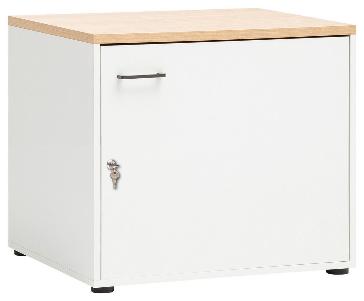Mehrzweckschrank Solea Weiß/Eiche - Eichefarben/Anthrazit, MODERN, Holzwerkstoff/Kunststoff (67,1/60/60cm) - MID.YOU