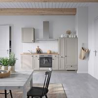 Küchenblock Cascada Low m. Geräten Grau - Eiche dunkel/Schwarz, MODERN, Holzwerkstoff/Metall (270cm) - Nobilia