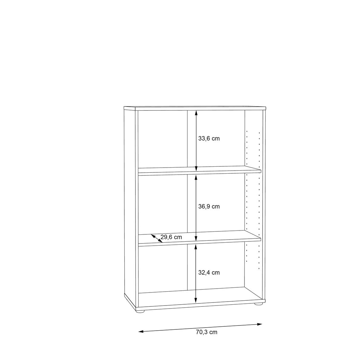 Regal Tempra 2, Barva Hrasta - barve aluminija/hrast sonoma, Design, umetna masa/leseni material (73,7/111,1/34,8cm)