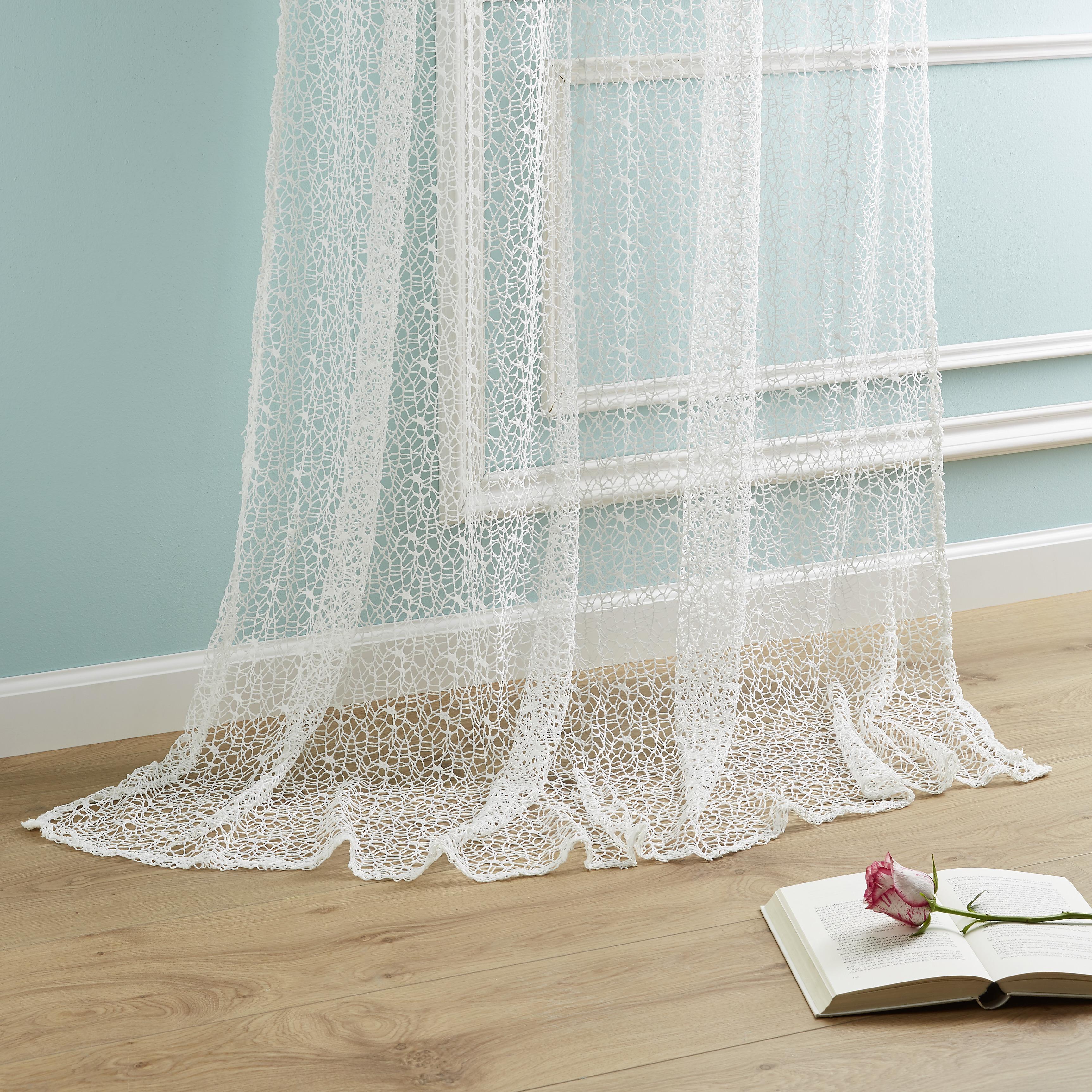 Perdea cu inele tip capsă ASTRID - alb, Modern (140/245cm) - Modern Living