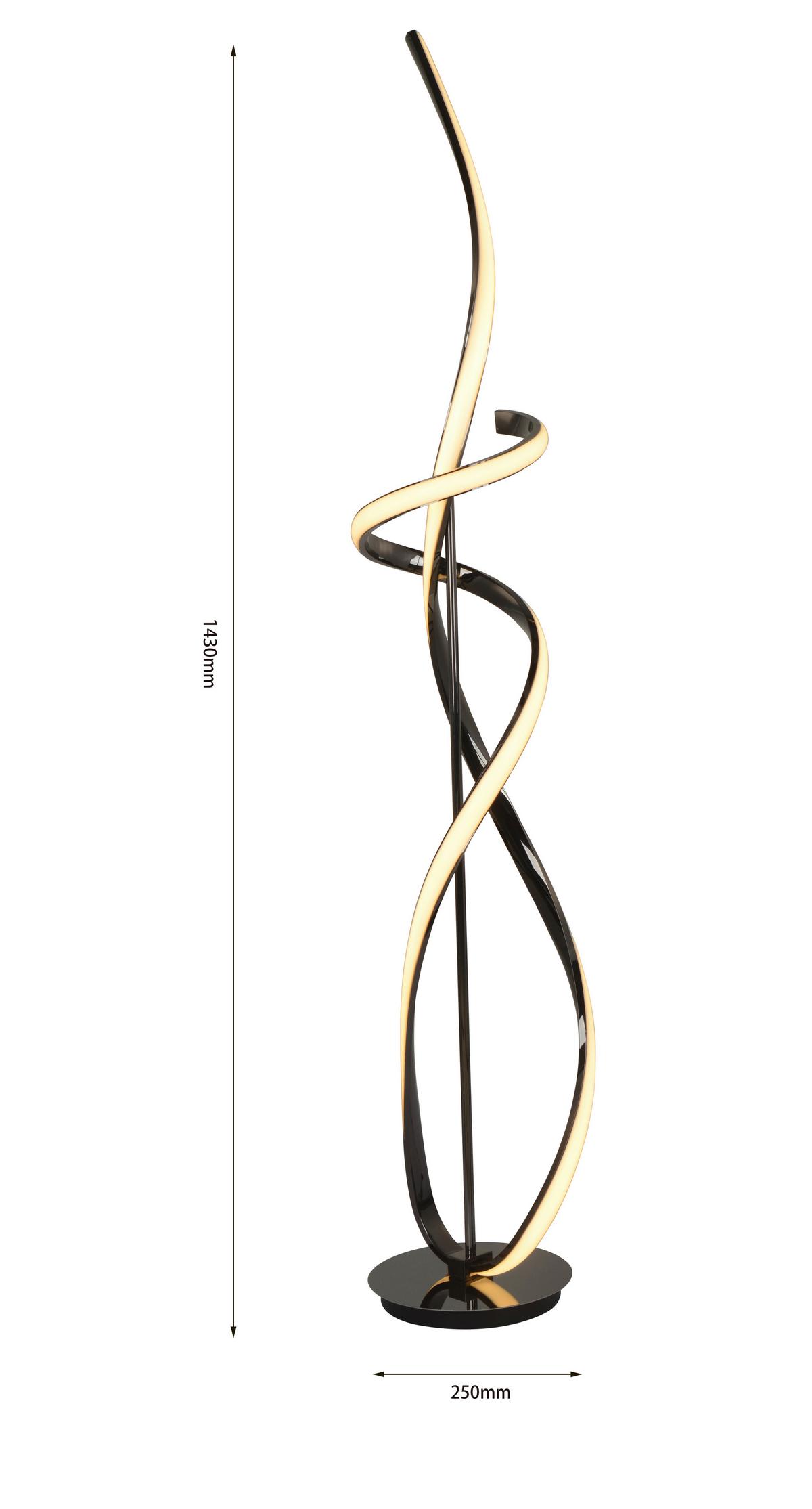 LAMPA STOJĄCA LED 3064-105 BANDOL - czarny chrom, Design, tworzywo sztuczne/metal (25/25/143cm)