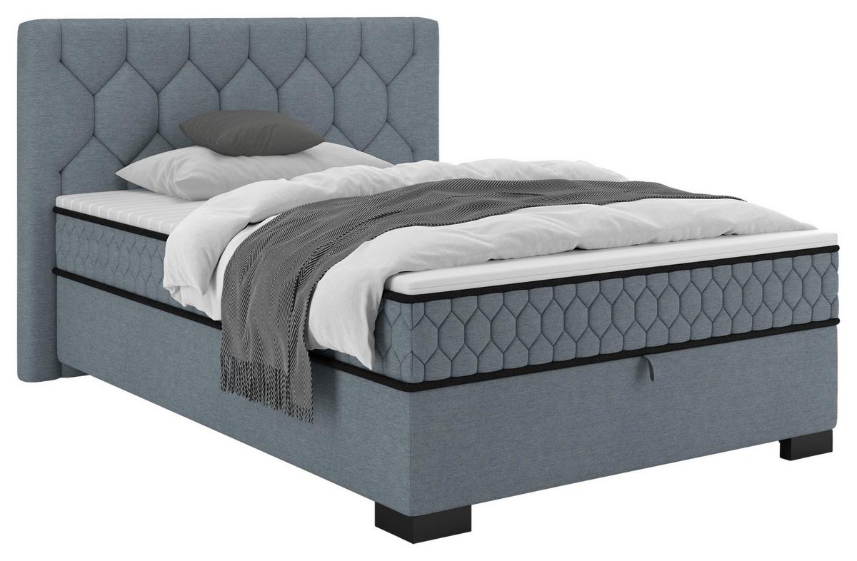 Boxbett Maya D Blau ca. 100x200cm - Blau/Schwarz, KONVENTIONELL, Holz/Holzwerkstoff (100/200cm) - Mömax