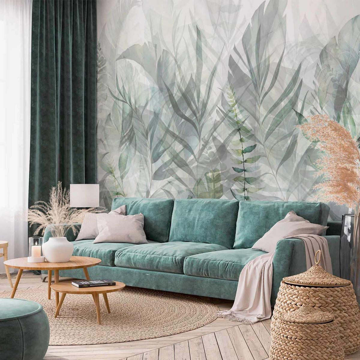 Fototapeta Magic Grove, 250x175cm - siva/metino zelena, Trendi, tekstil (250/175cm) - artgeist