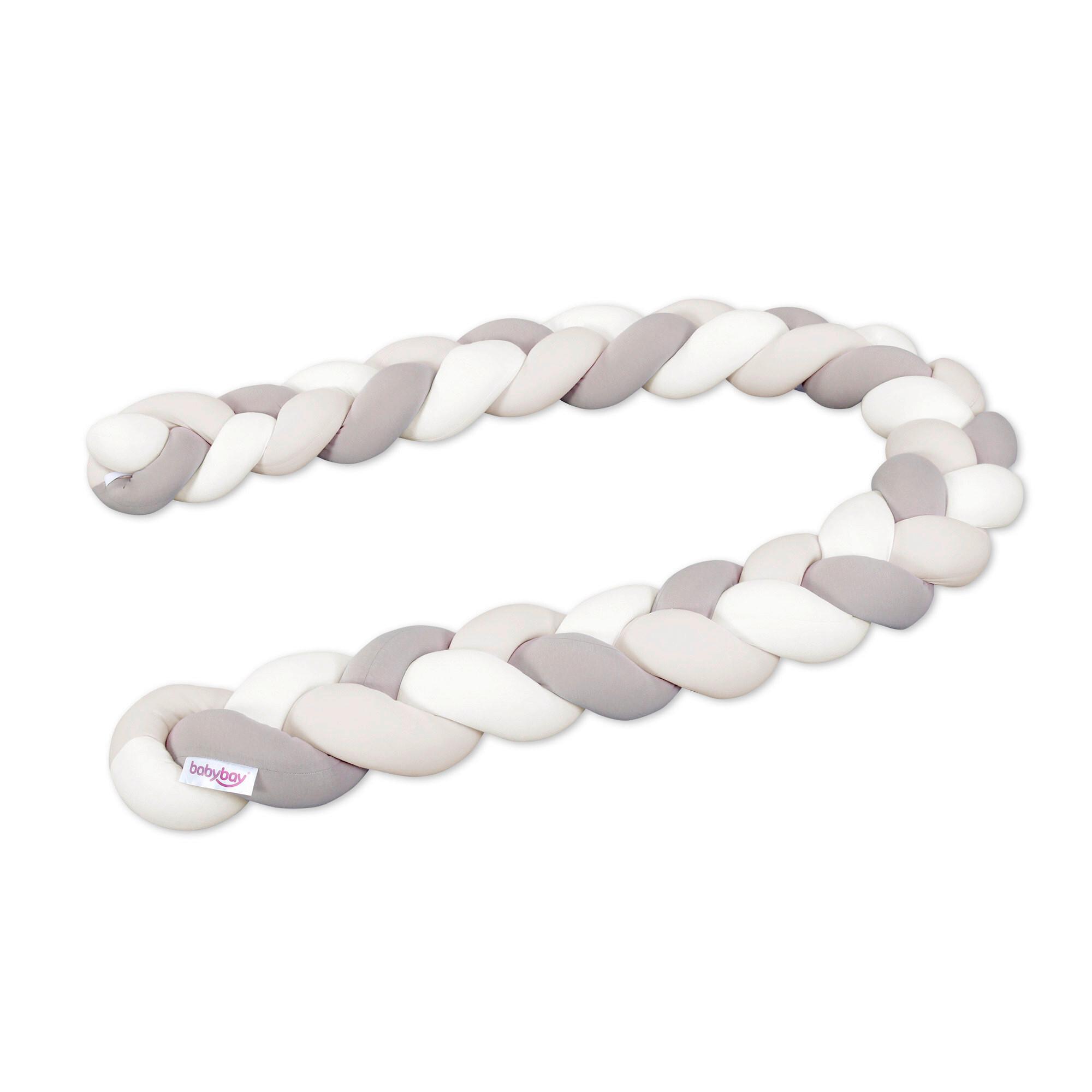 OCHRANIACZ DO ŁÓŻECZKA GEFLOCHTEN - beżowy/kremowy, Basics, tkanina (180/9/9cm) - Babybay