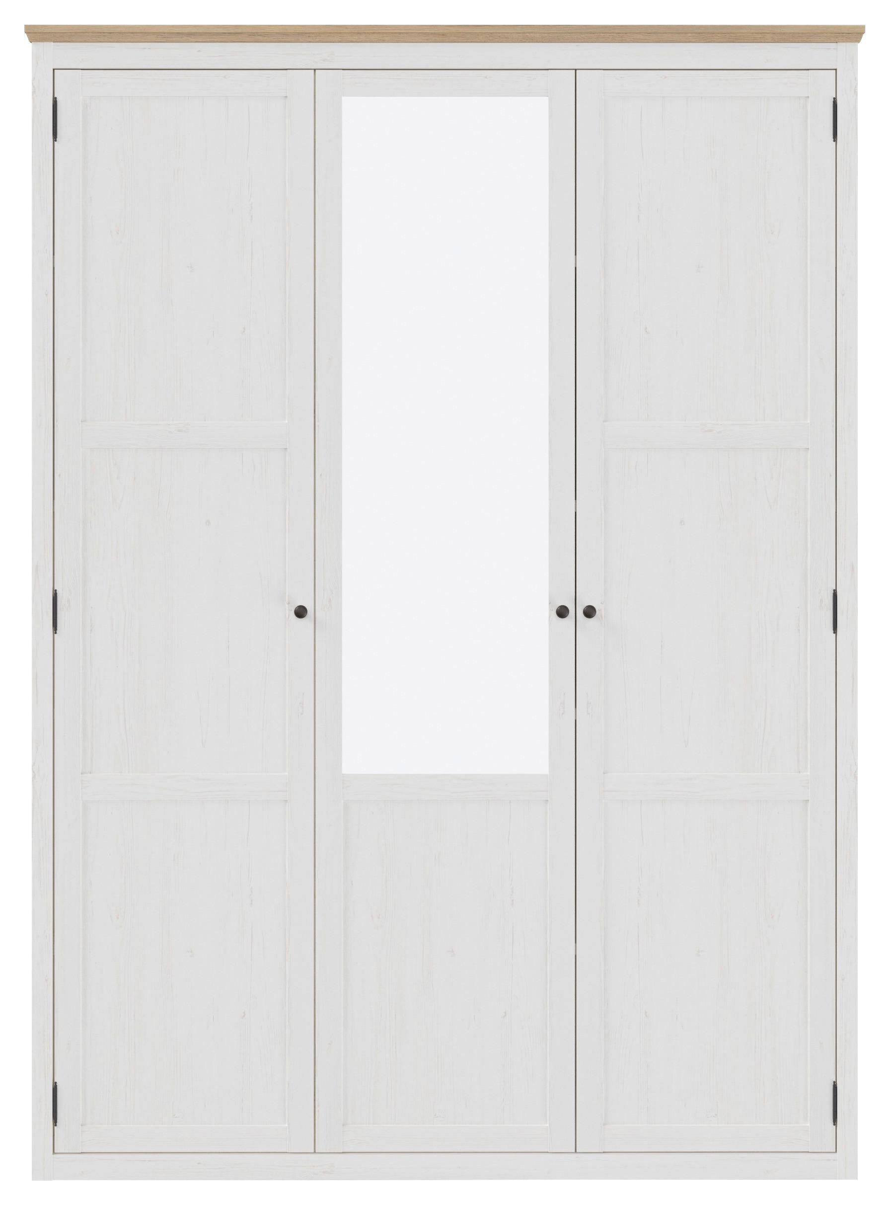 GARDEROB MED GÅNGJÄRNSDÖRRAR KORSIKA -EXKLUSIV- - svart/ekfärgad, Romantik / Lanthus, metall/trämaterial (159,3/219,7/62cm) - Mömax