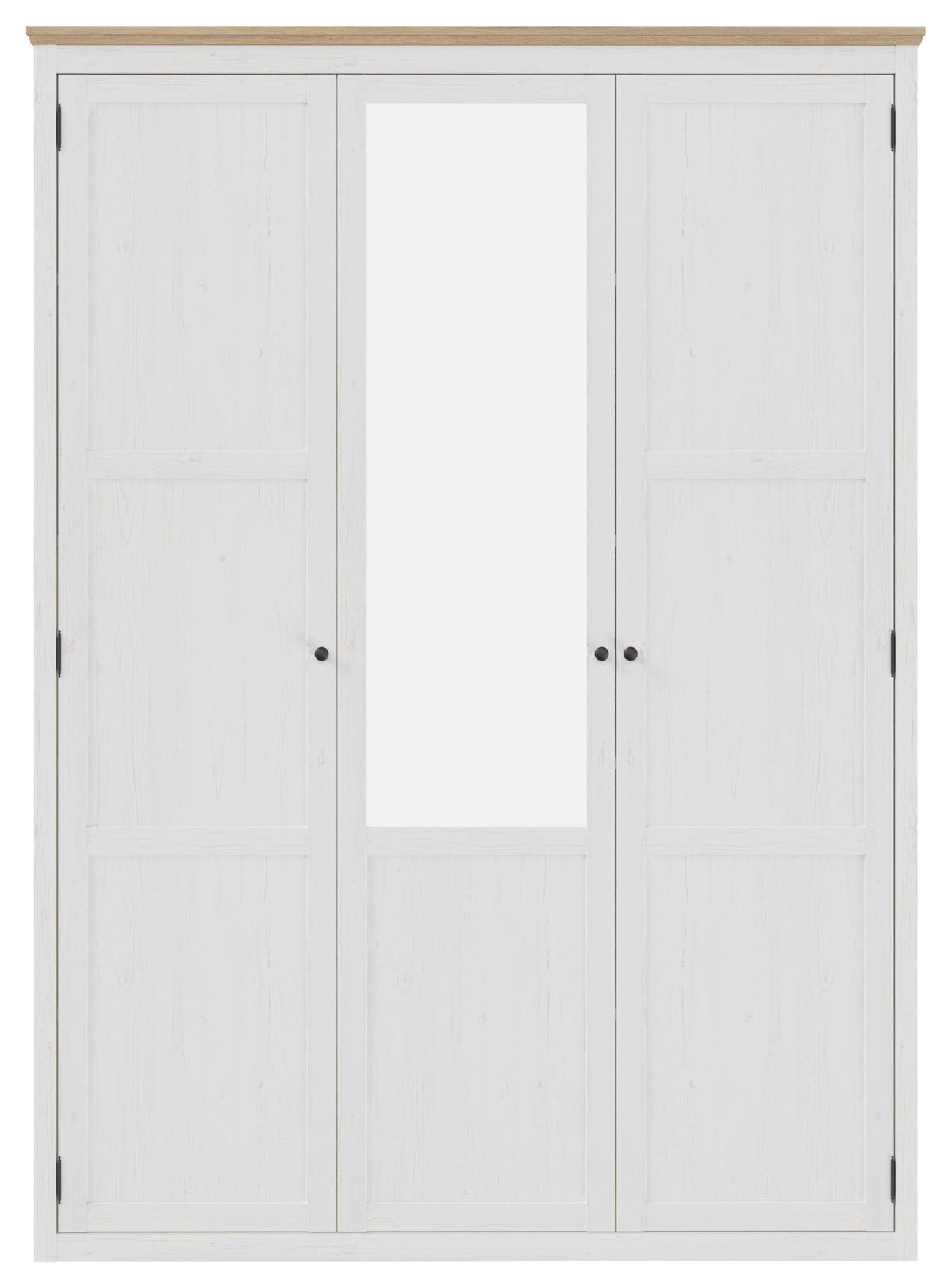 Drehtürenschrank Korsika Eiche-/Pinienfarben - Eichefarben/Schwarz, ROMANTIK / LANDHAUS, Holzwerkstoff/Metall (159,3/219,7/62cm) - Mömax