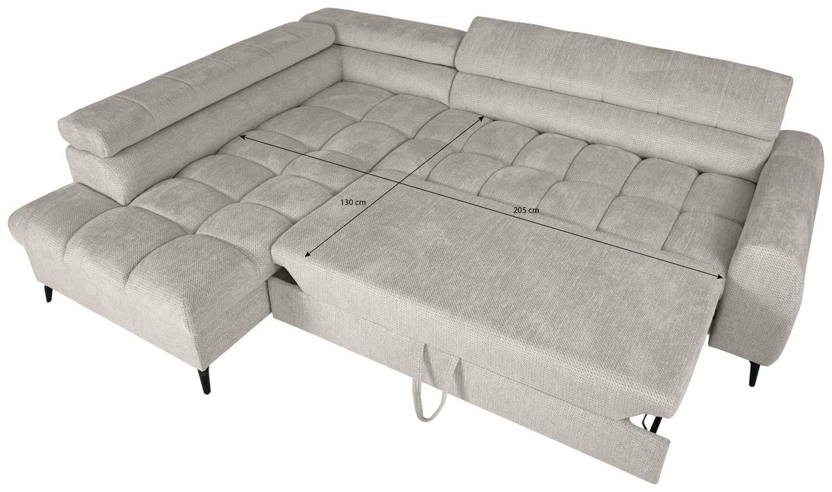 Kutna Garnitura Volf - svijetlo siva/crna, Trend, tekstil/metal (203/261cm) - Modern Living
