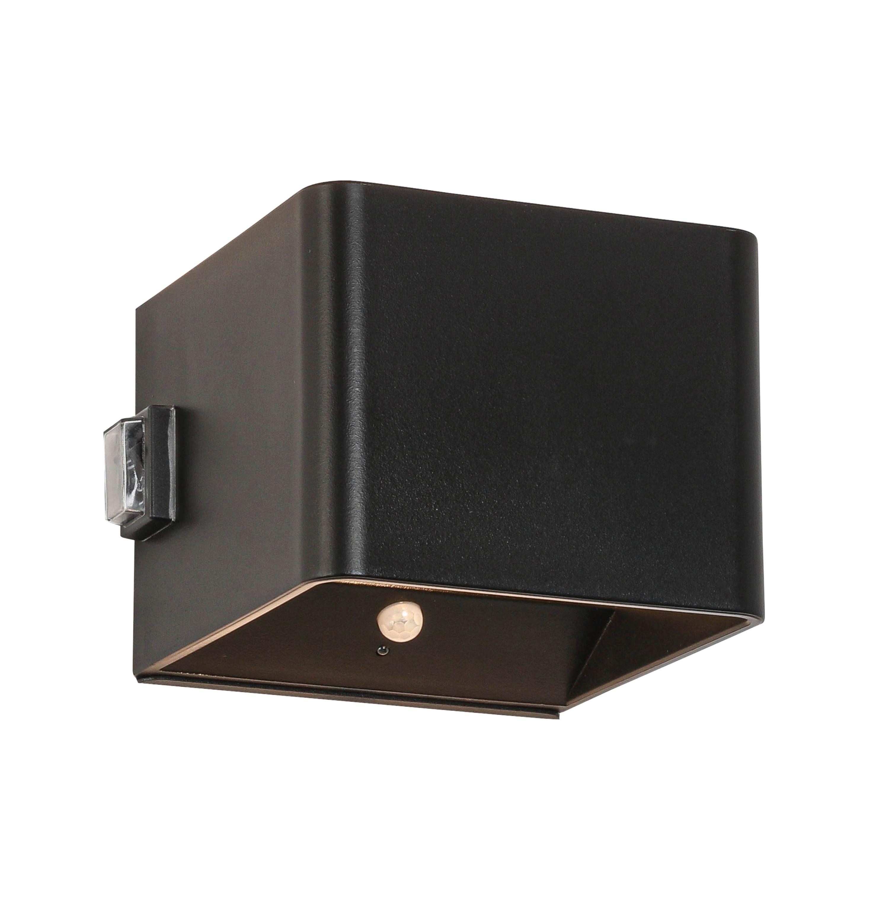 LED-Wandleuchte Hero 1 Schwarz max. 3 Watt - Schwarz, MODERN, Kunststoff/Metall (10,28/10,1/8,05cm) - Mömax