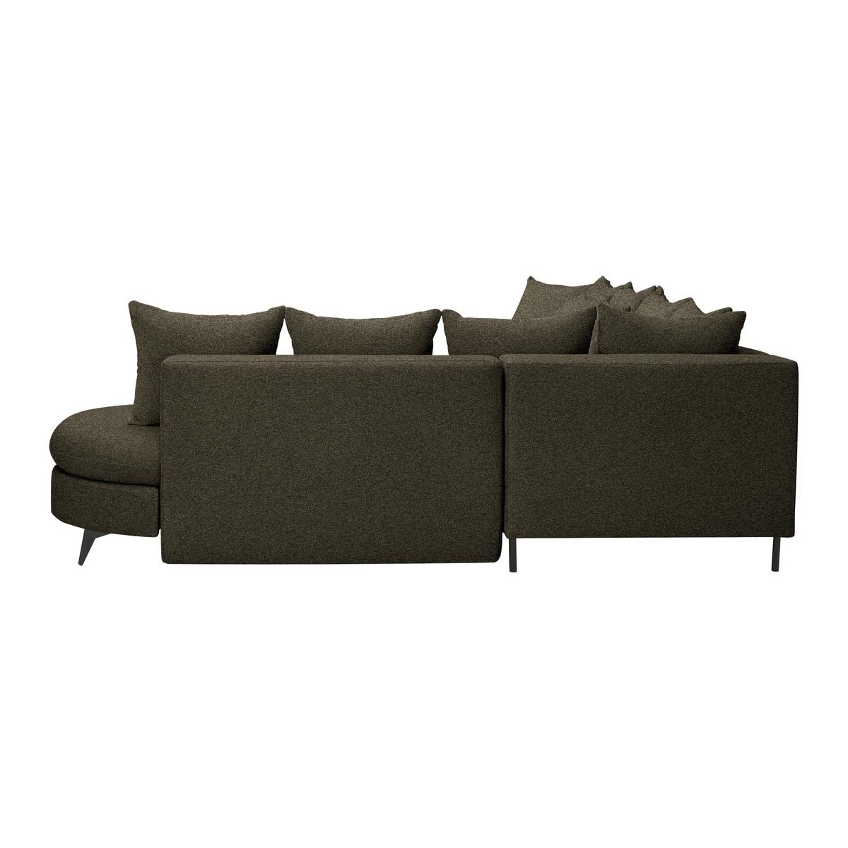 Ecksofa Axel Dunkelgrün - Dunkelgrün/Schwarz, MODERN, Textil/Metall (291/87/250cm) - Mömax