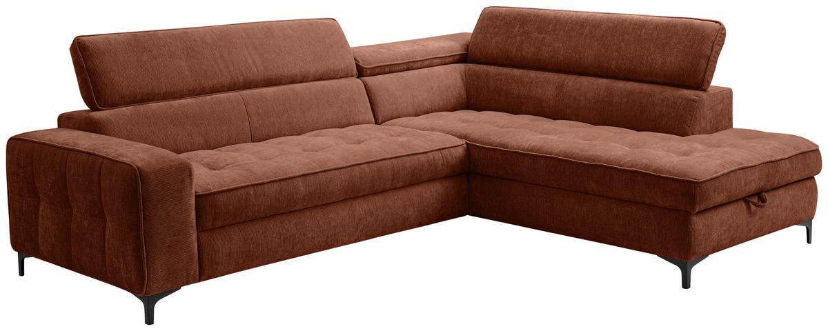 Kutna Garnitura Talia - boje hrđe/crna, Basics, tekstil/metal (251/70-90/203cm) - Modern Living